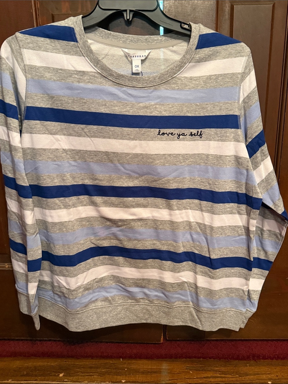 POPSUGAR Striped Long-Sleeve Crewneck
